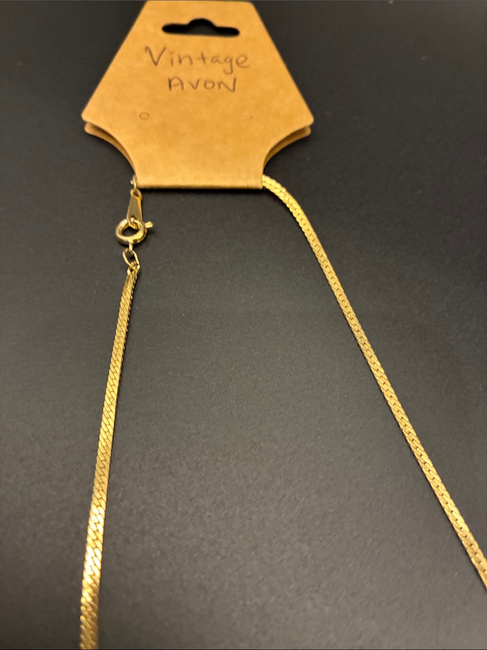 Avon Gold Tone Necklace with Red Crystal Row - Picture 3 of 3